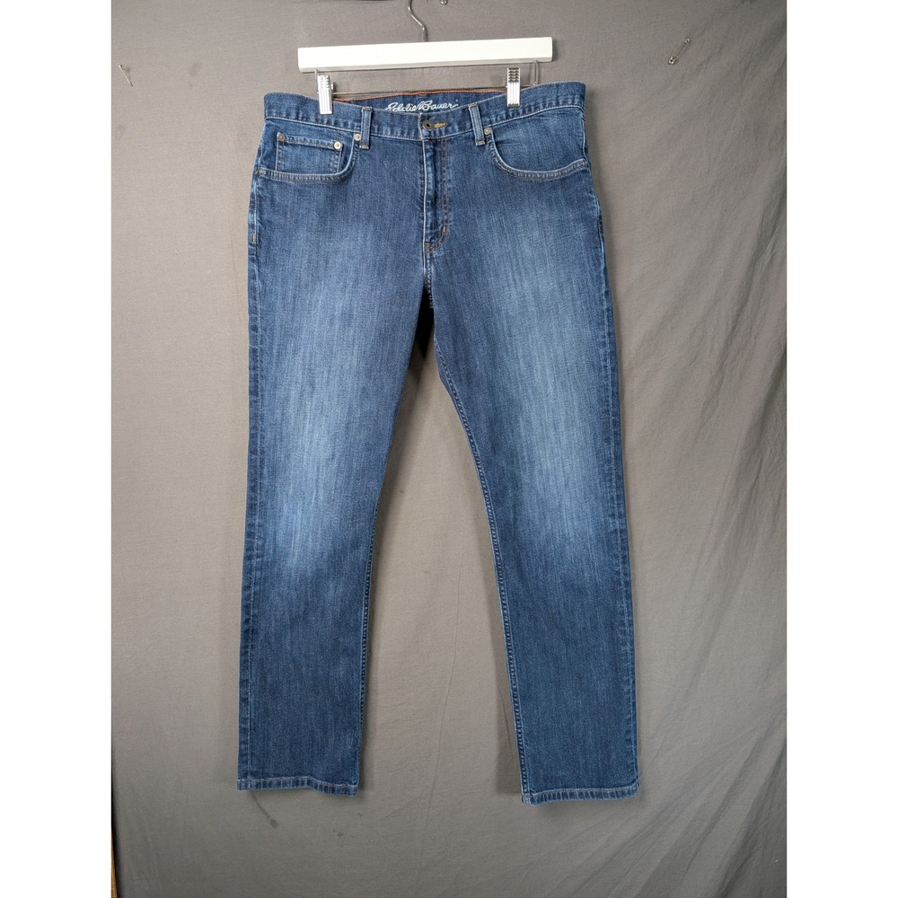 Eddie Bauer Mens 35x32 Straight Leg Denim Jeans Blue EB3017102-R-RIV+RCG